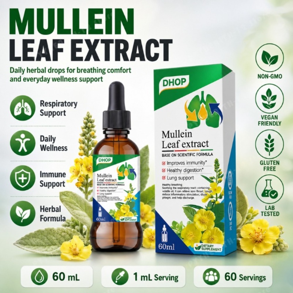 Herbal Wellness Liquid - قطرات مستخلص أوراق المولين 60 مل،