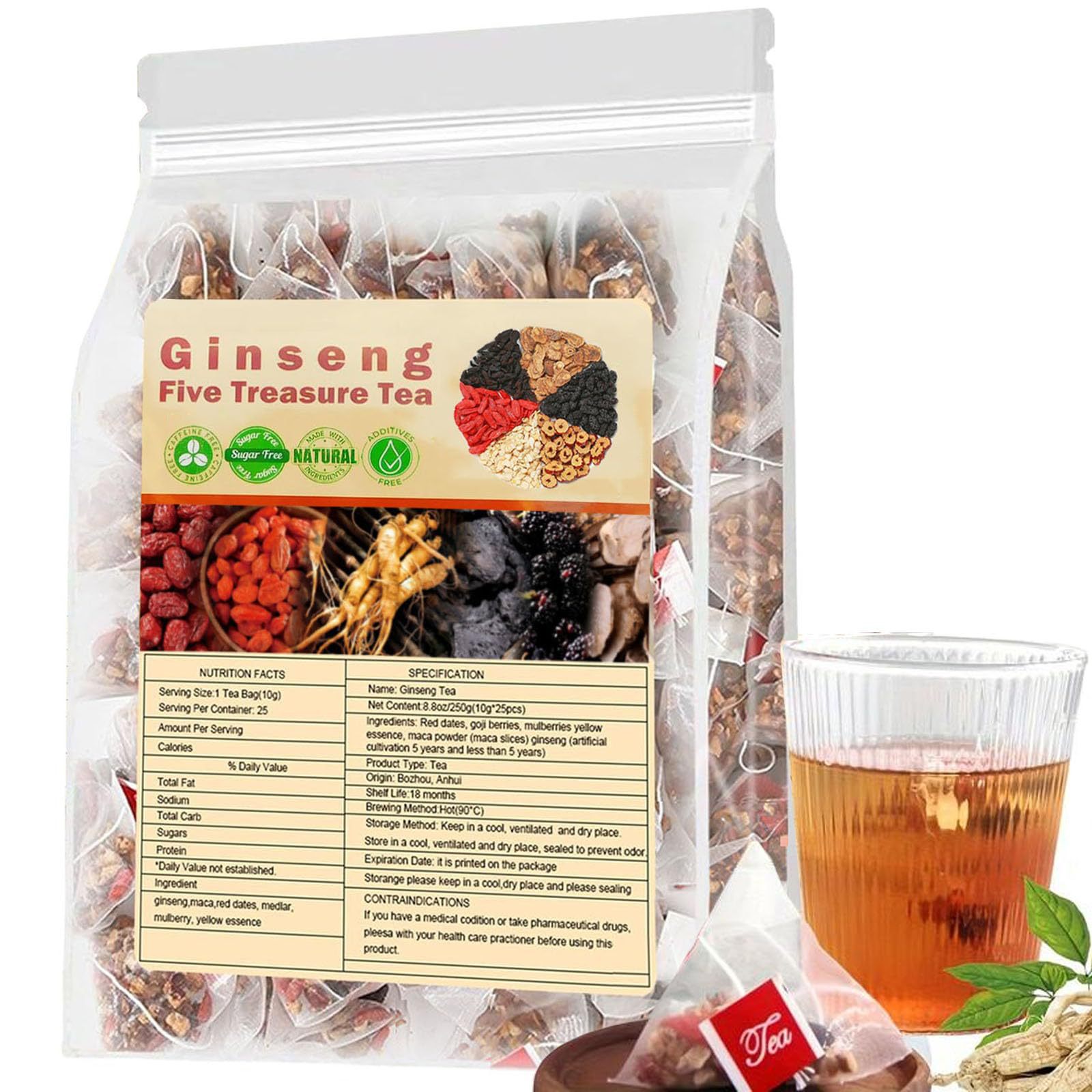 Herbal Wellness Products - شاي الجينسنغ بخمسة كنوز شاي الكلى،